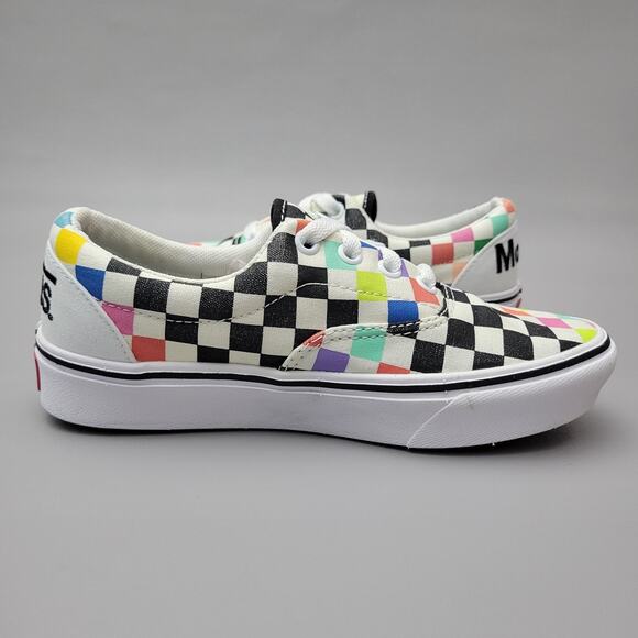 Vans X MoMA Womens ComfyCush Era Skate Sneakers Shoes Checker Size 5 - Picture 2 of 11
